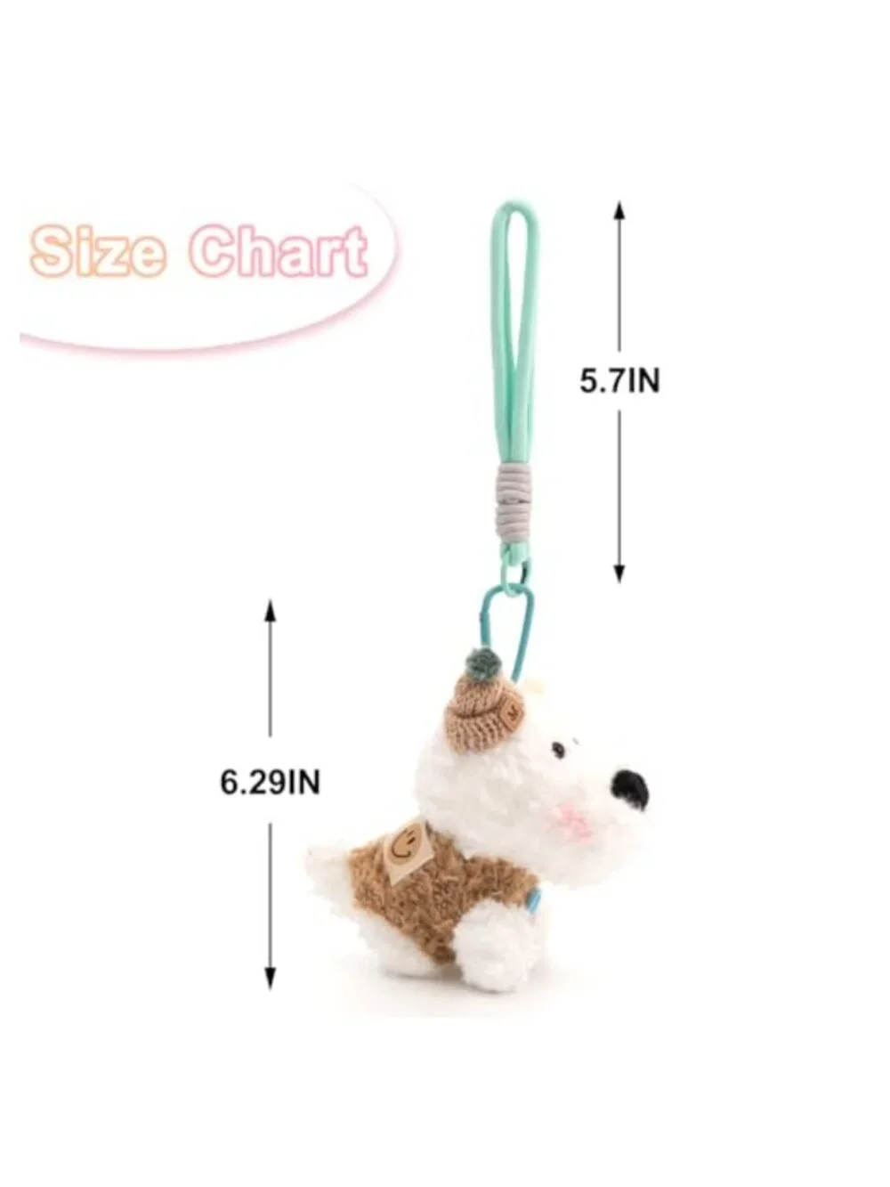 Cute Dog Plush Keychain Kawaii Stuffed Animal Bag Charm for Purse Backpack